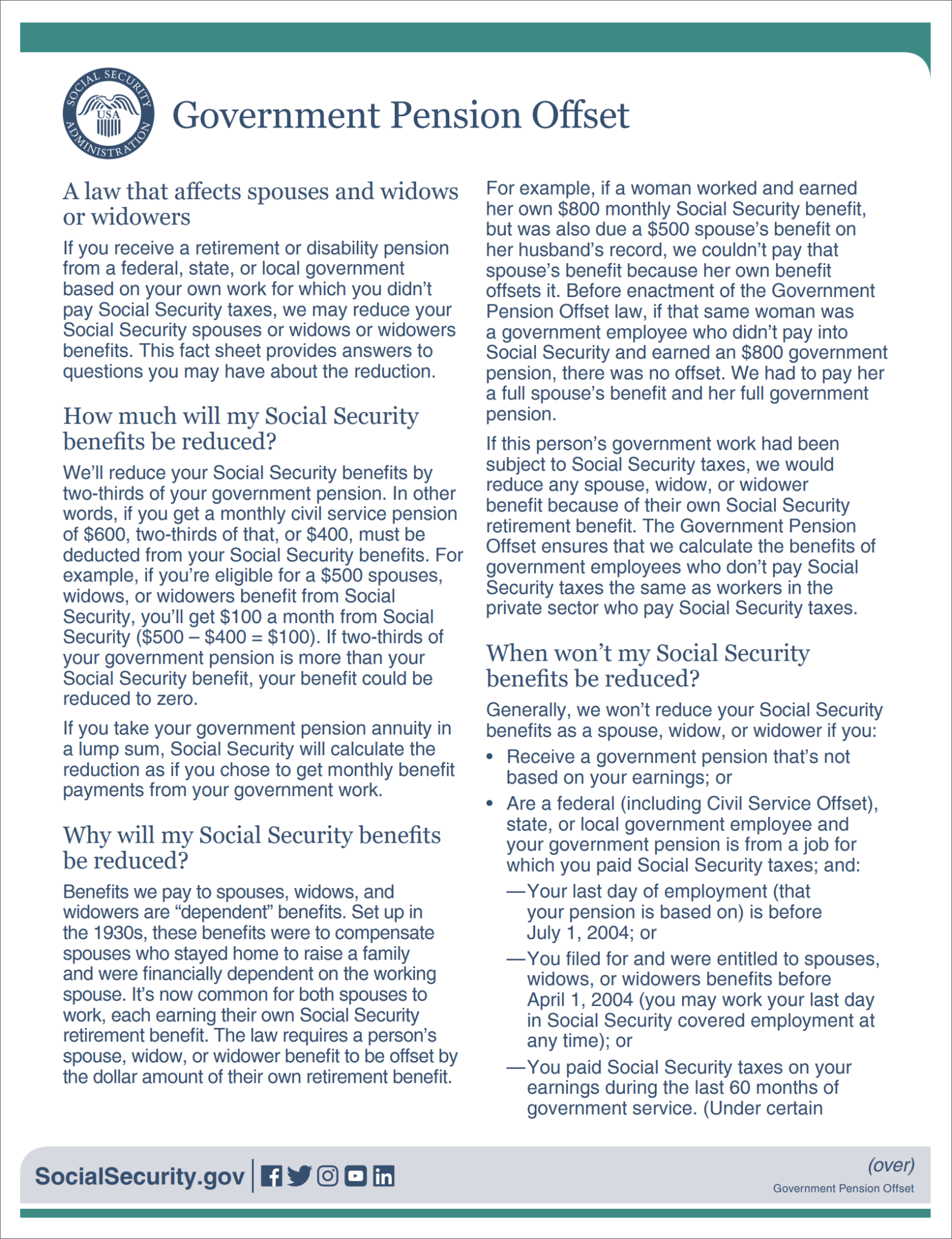 Social Security Offsets LASERS