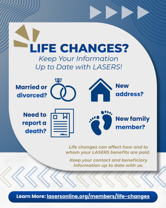 Life Changes- Keep Your Info Up to Date Link to LASERS Life Changes page